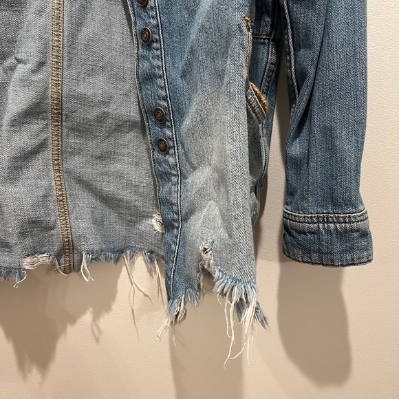 Free People Moonchild denim shirt jacket sz x small - Picture 3 of 8
